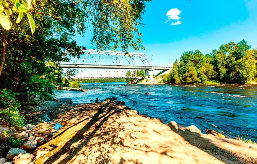 Баня на берегу Вуоксы с пляжем и горячей купелью